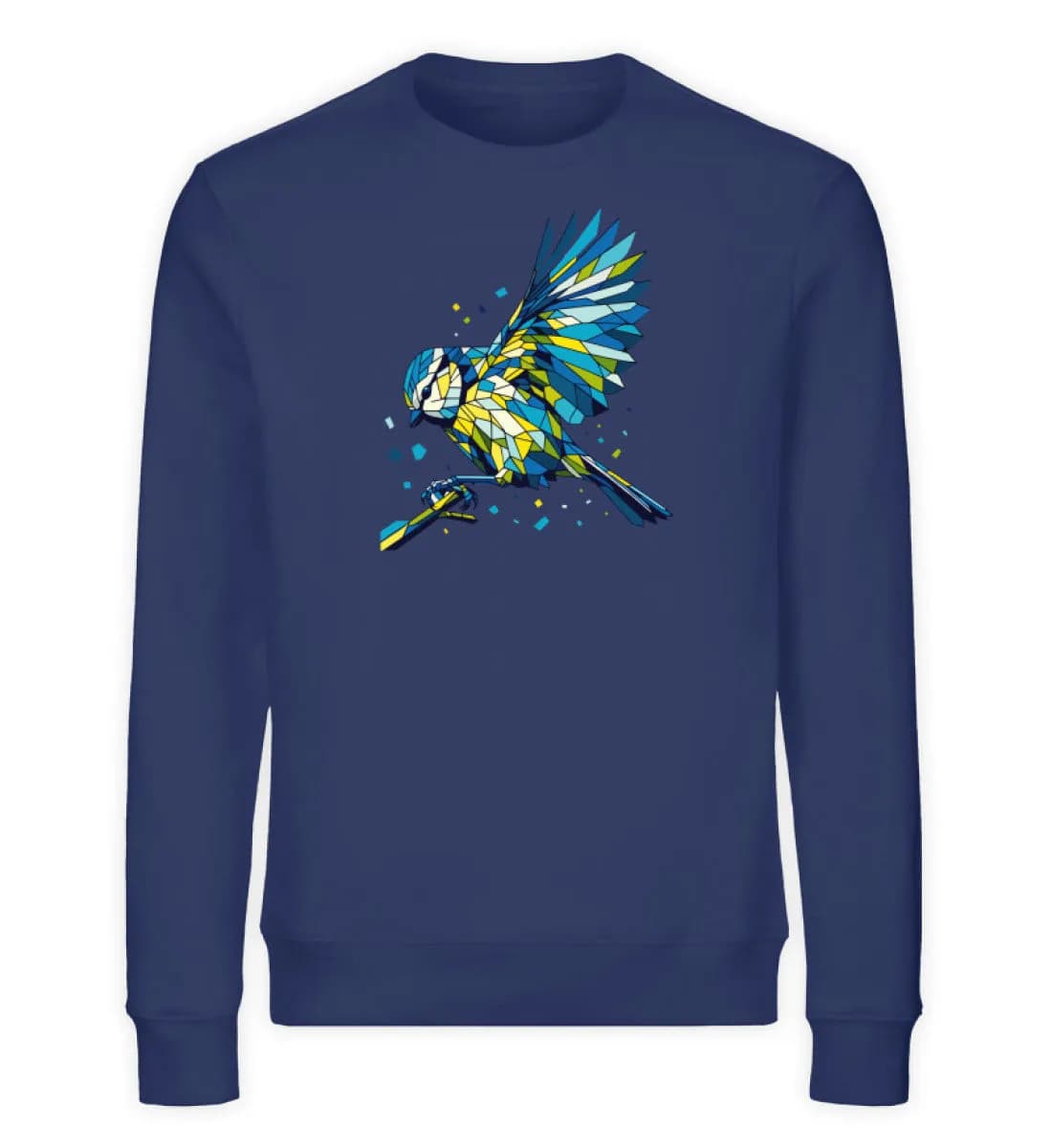 Blaumeise Polygon bunt - Unisex Bio Sweatshirt