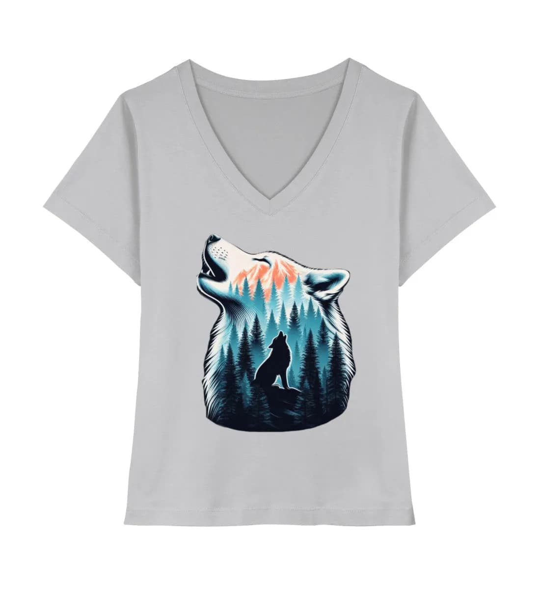 Einsamer Wolf - Damen Premium Bio Neck Shirt