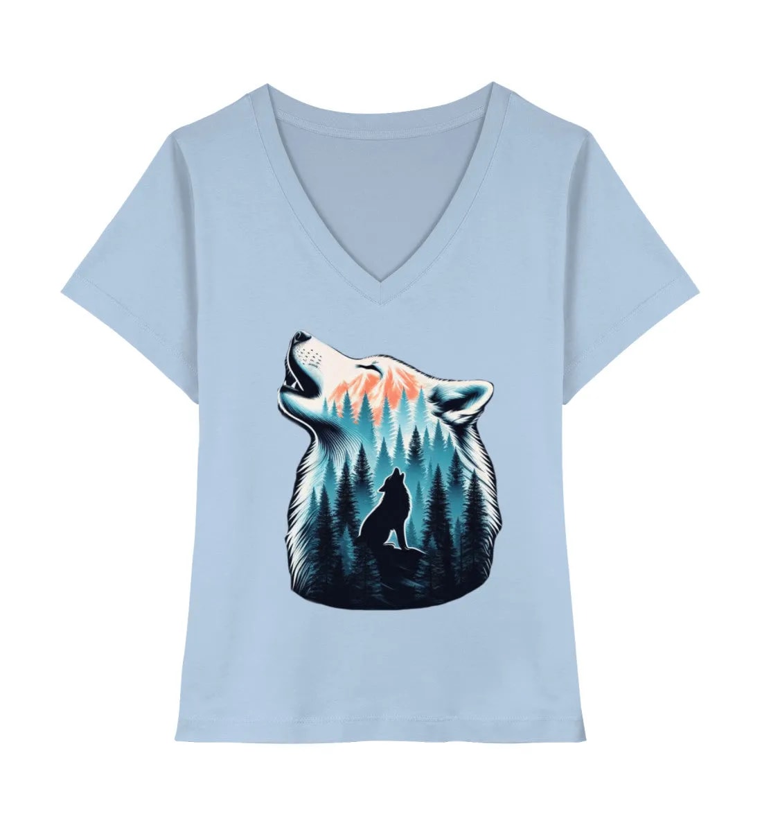 Einsamer Wolf - Damen Premium Bio Neck Shirt