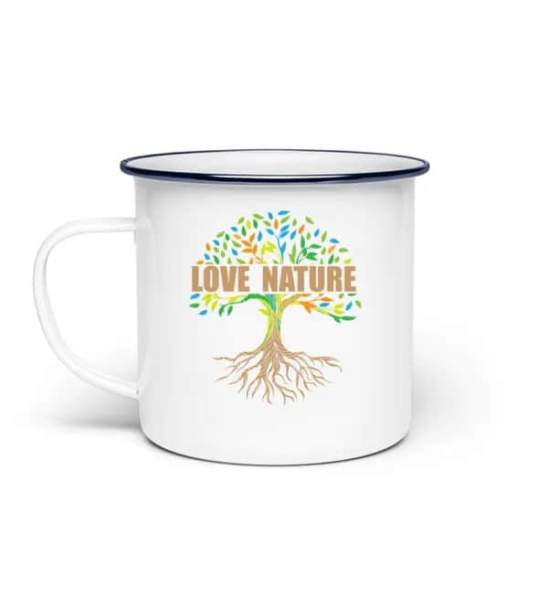 Love Nature Tree - Emaille Tasse