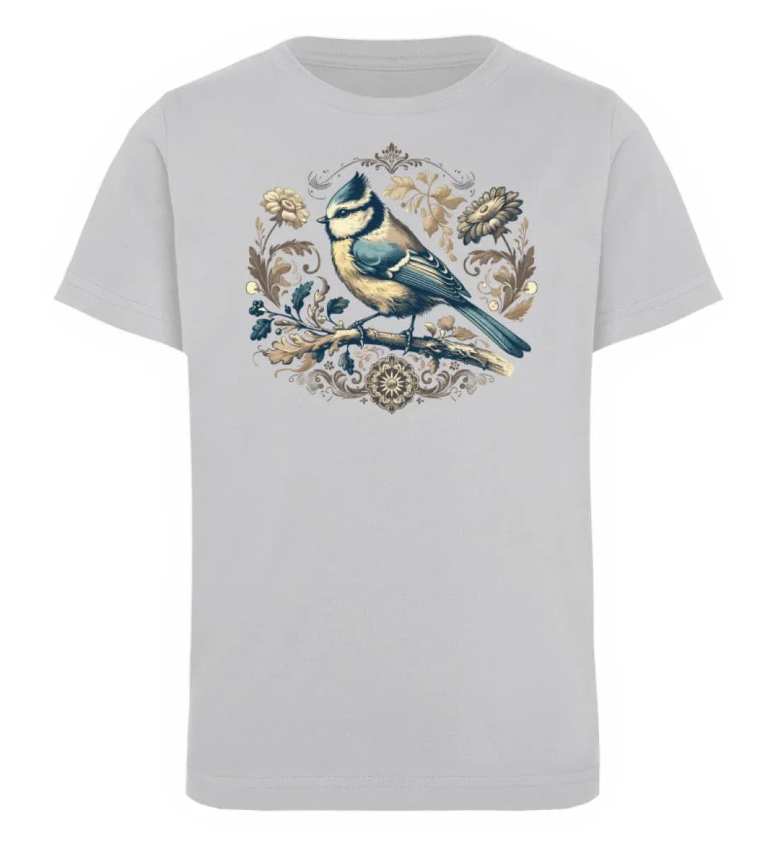 Blaumeise Retroblumen - Kinder Bio T-Shirt
