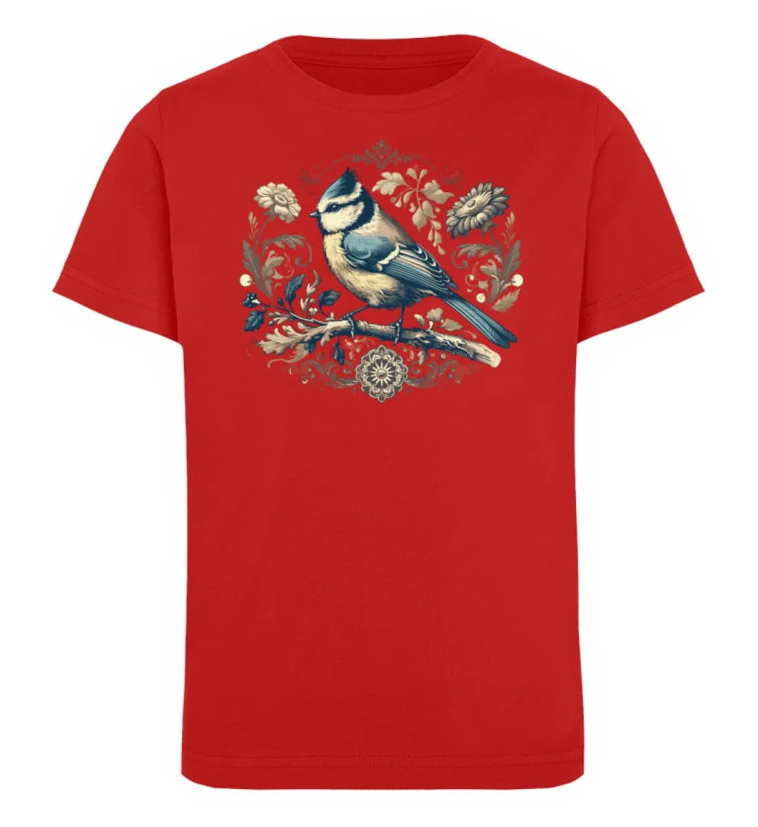 Blaumeise Retroblumen - Kinder Bio T-Shirt