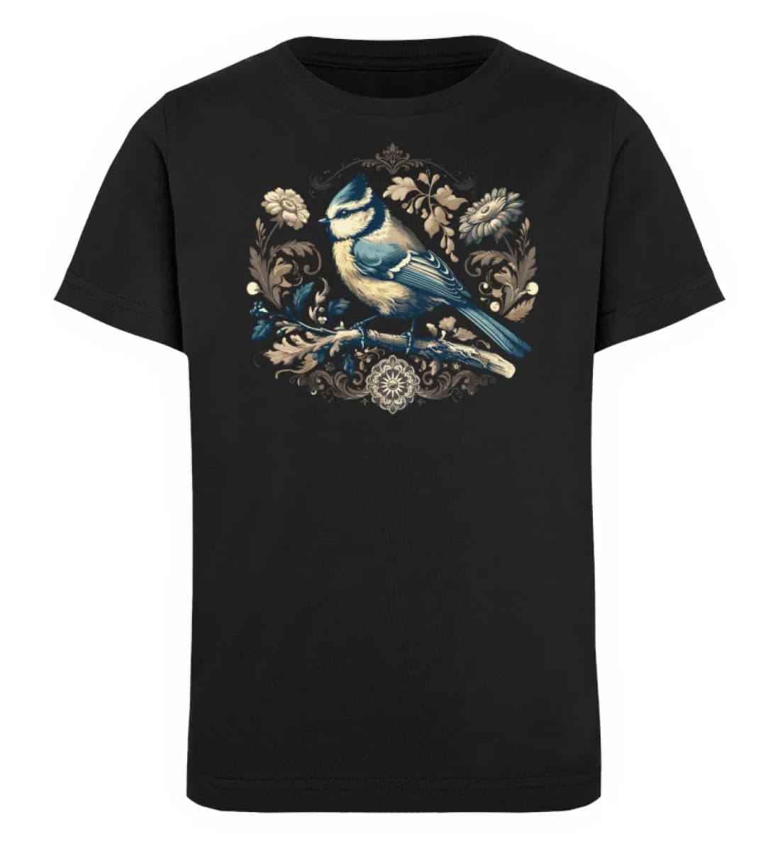 Blaumeise Retroblumen - Kinder Bio T-Shirt