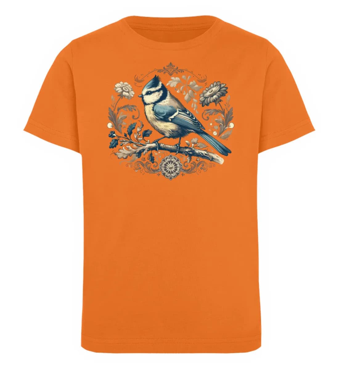 Blaumeise Retroblumen - Kinder Bio T-Shirt