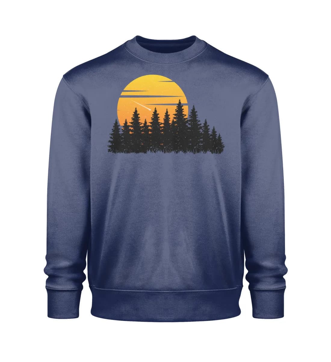 Wald mit Sternschnuppe - Unisex Bio Sweatshirt