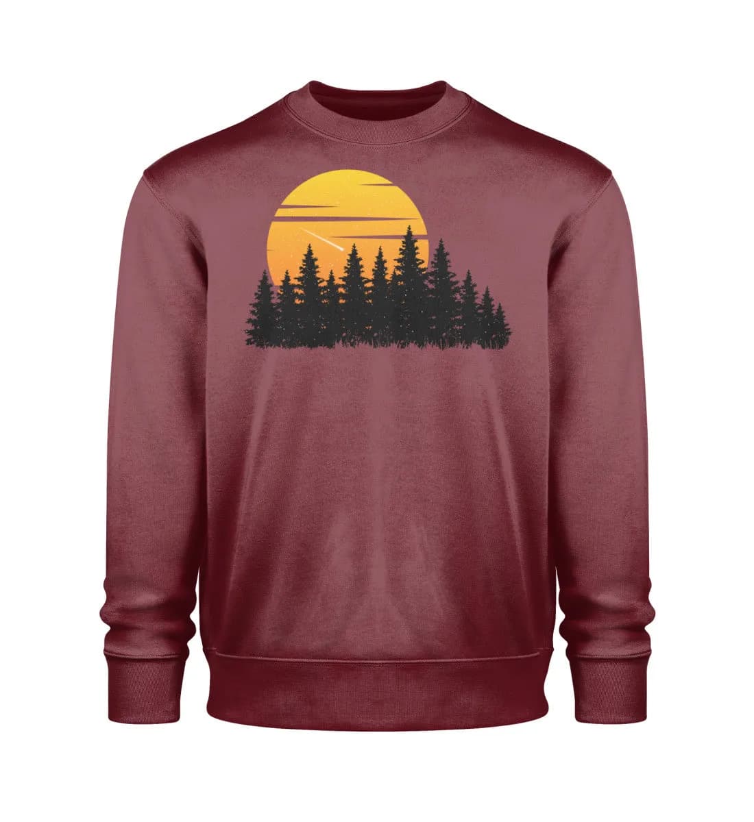 Wald mit Sternschnuppe - Unisex Bio Sweatshirt