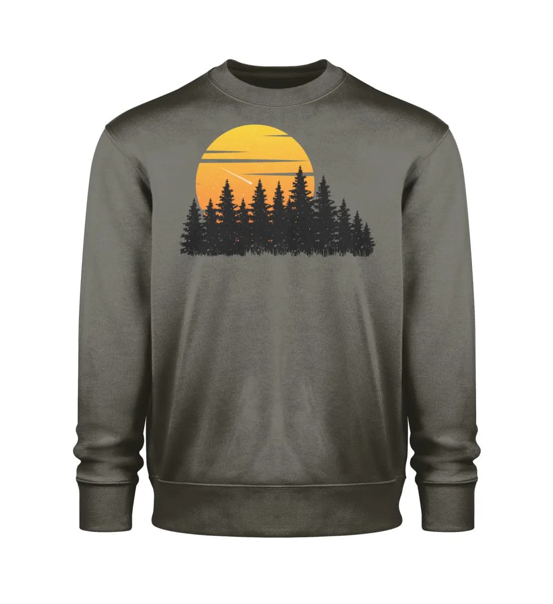Wald mit Sternschnuppe - Unisex Bio Sweatshirt