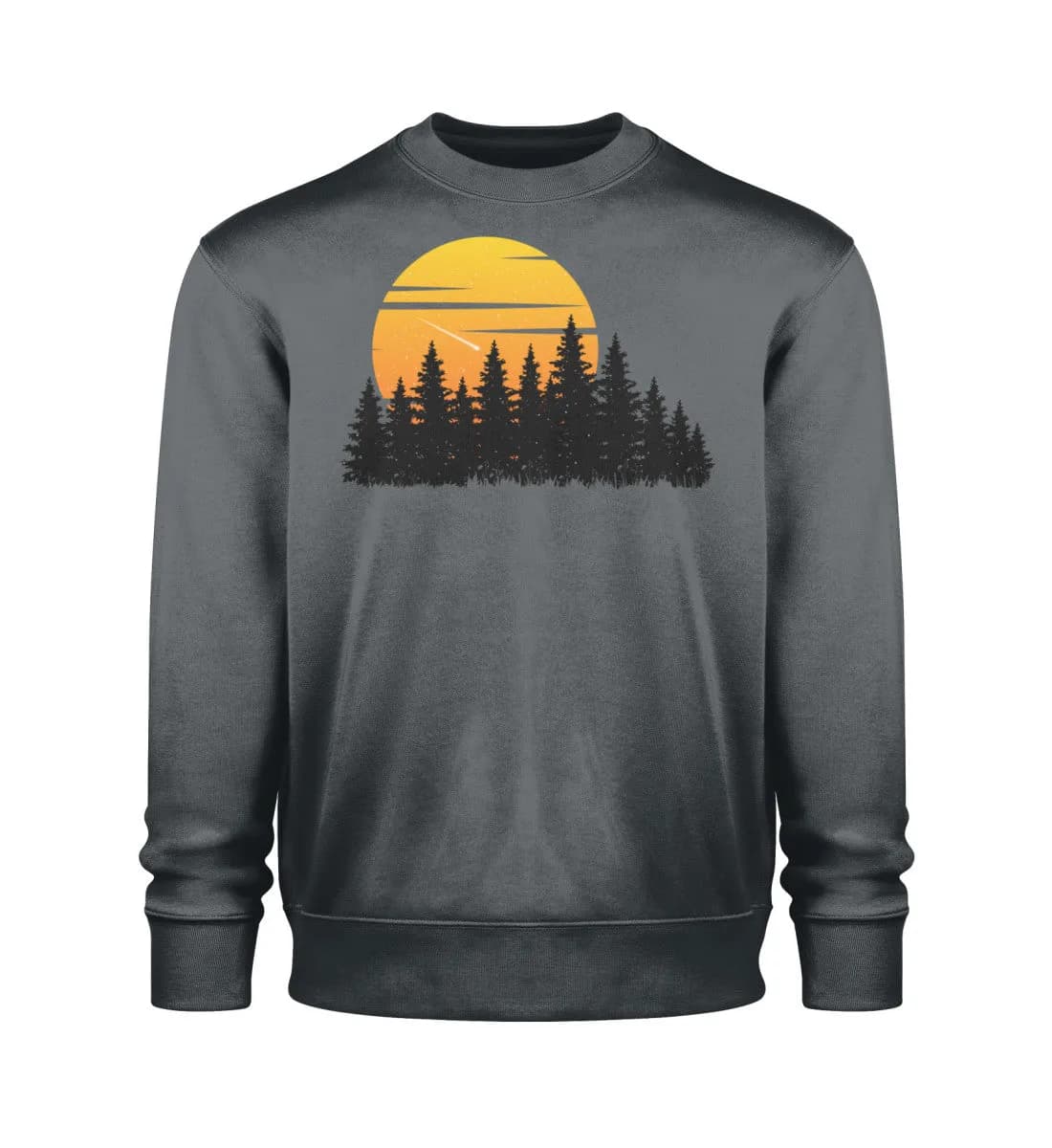 Wald mit Sternschnuppe - Unisex Bio Sweatshirt