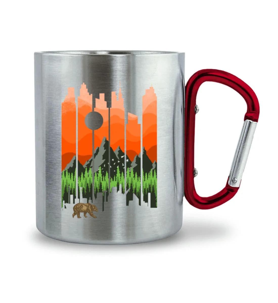 Nature Landscape Sunset - Edelstahltasse mit Karabinergriff