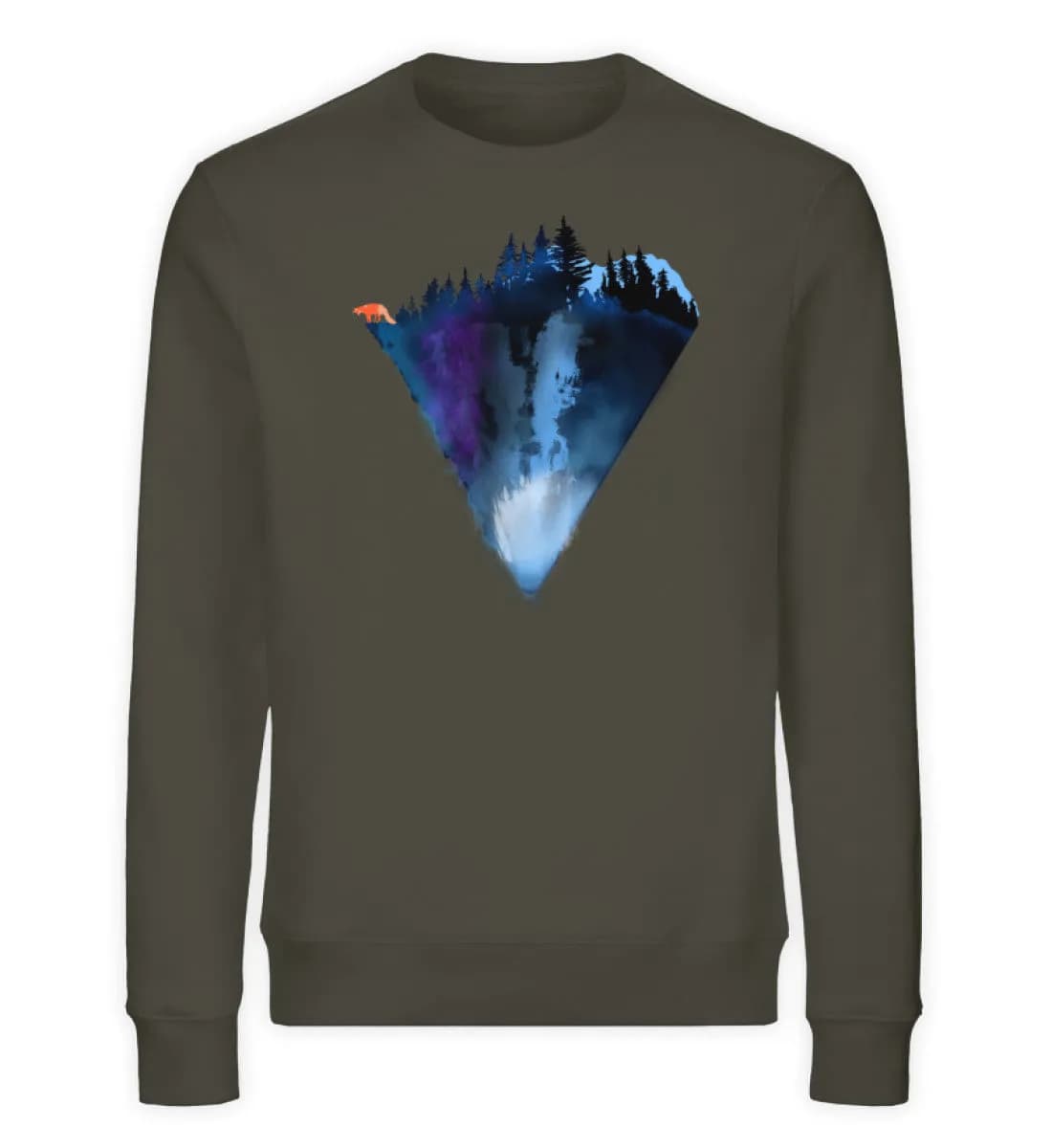 Dreiecksberg mit Fuchs - Unisex Bio Sweatshirt