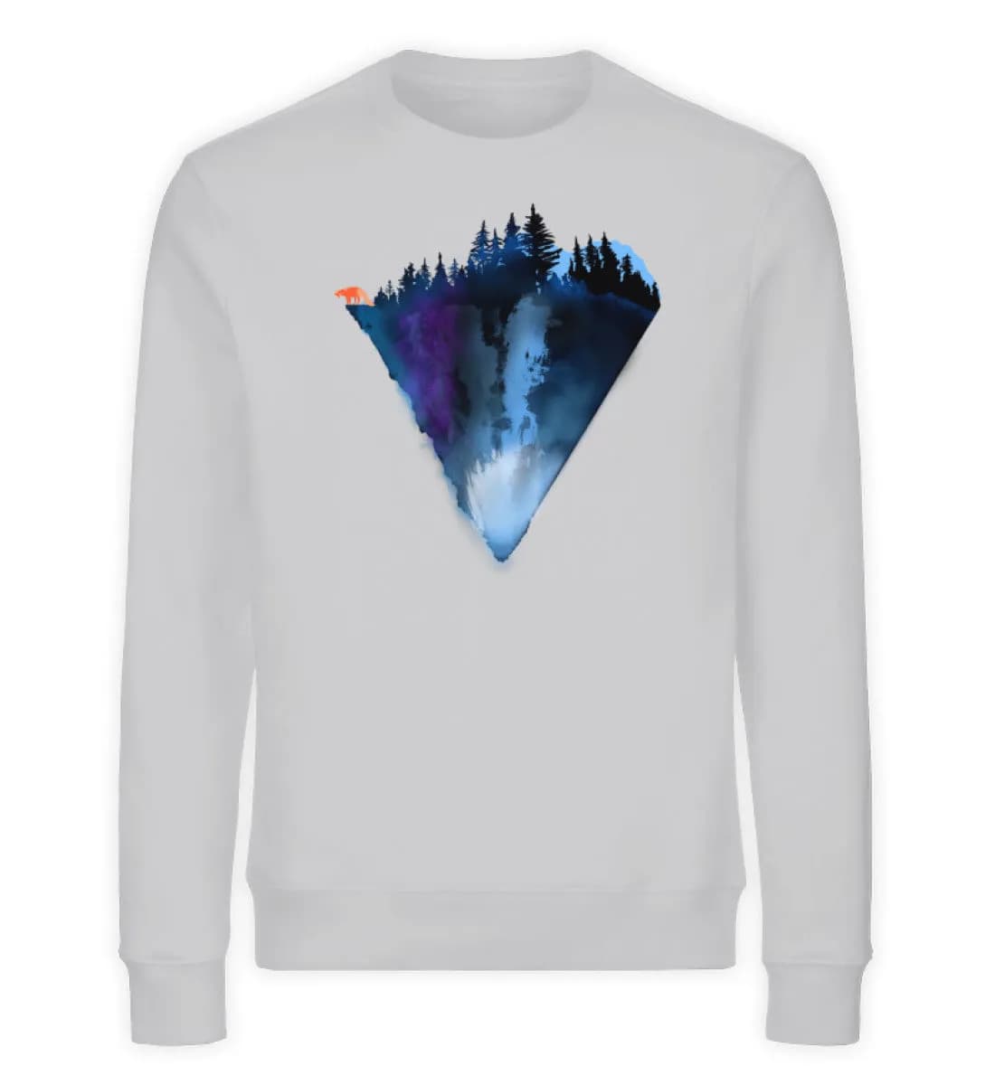 Dreiecksberg mit Fuchs - Unisex Bio Sweatshirt