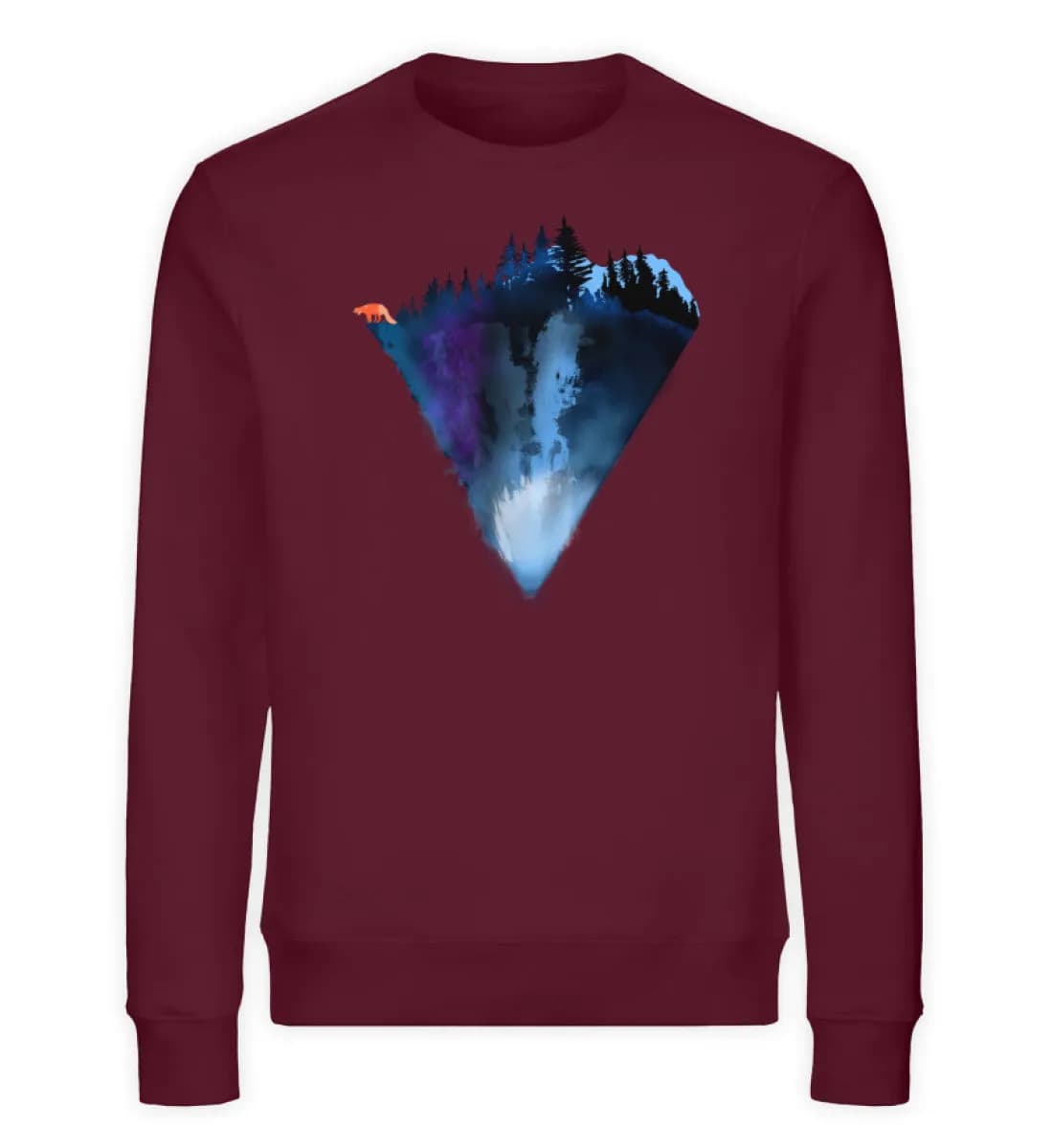 Dreiecksberg mit Fuchs - Unisex Bio Sweatshirt