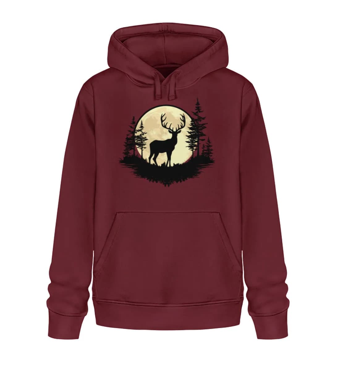 Hirsch im Vollmond - Unisex Basic Bio Hoodie