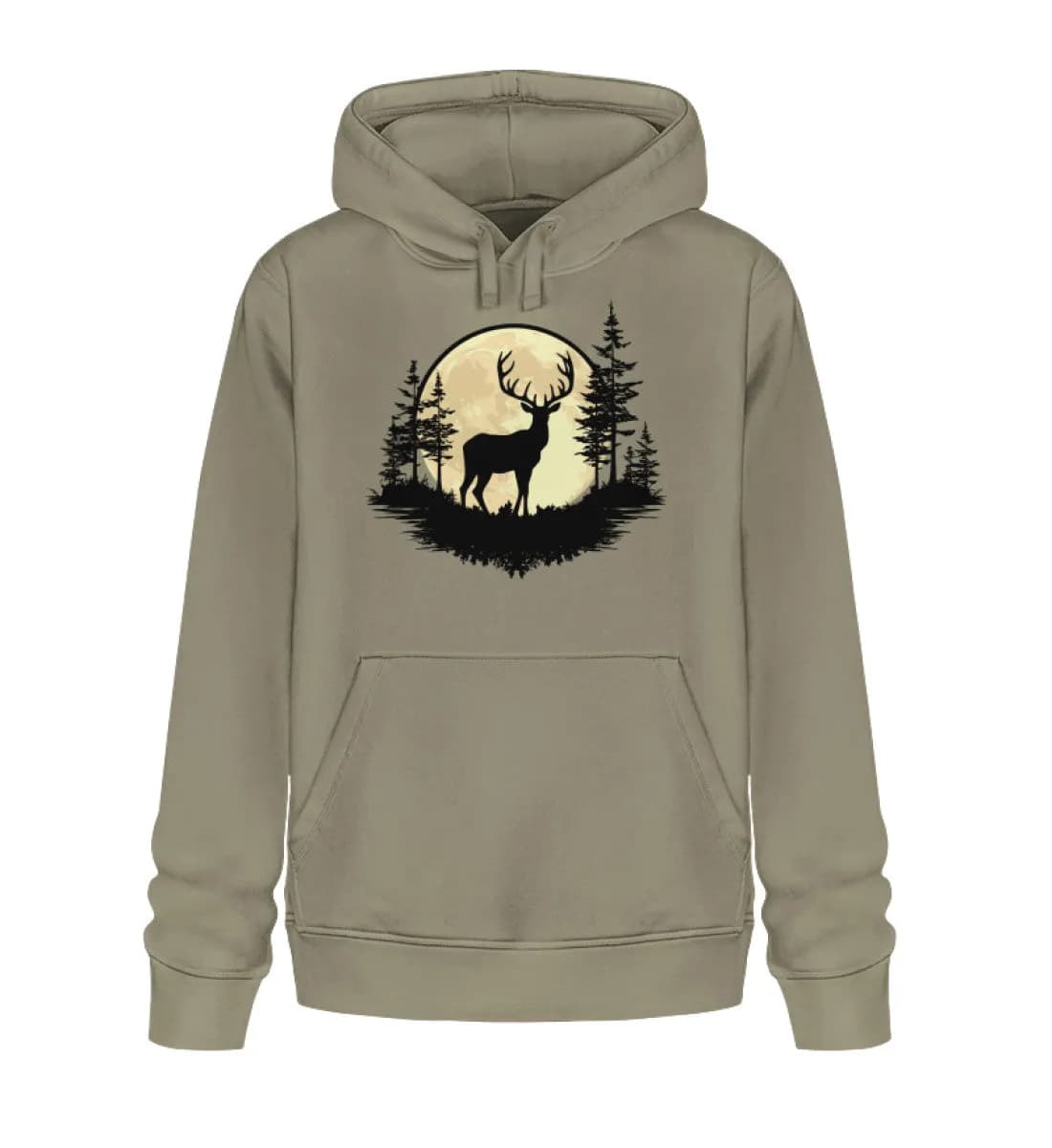 Hirsch im Vollmond - Unisex Basic Bio Hoodie