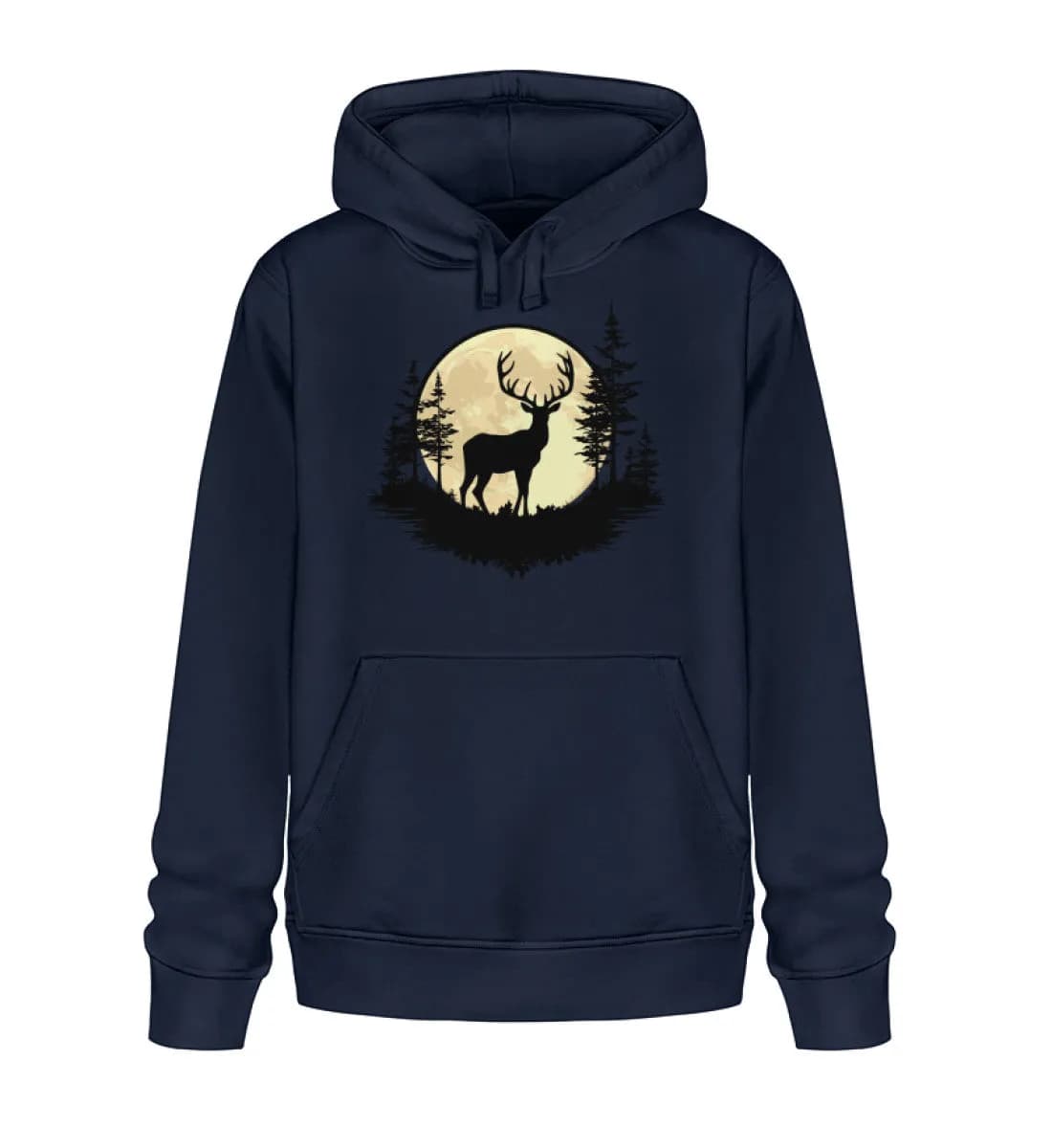 Hirsch im Vollmond - Unisex Basic Bio Hoodie