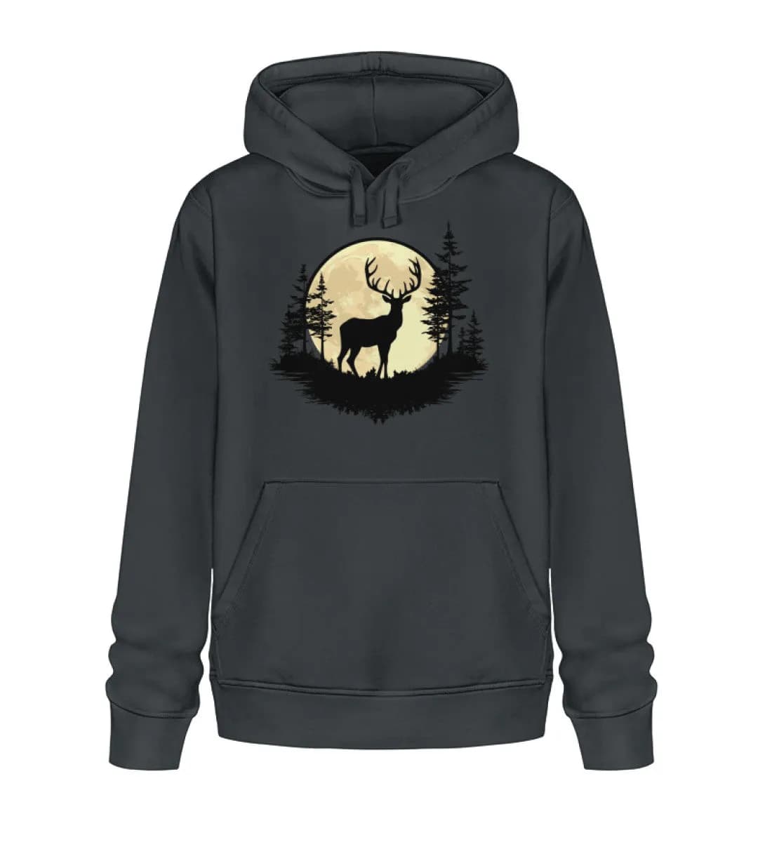 Hirsch im Vollmond - Unisex Basic Bio Hoodie