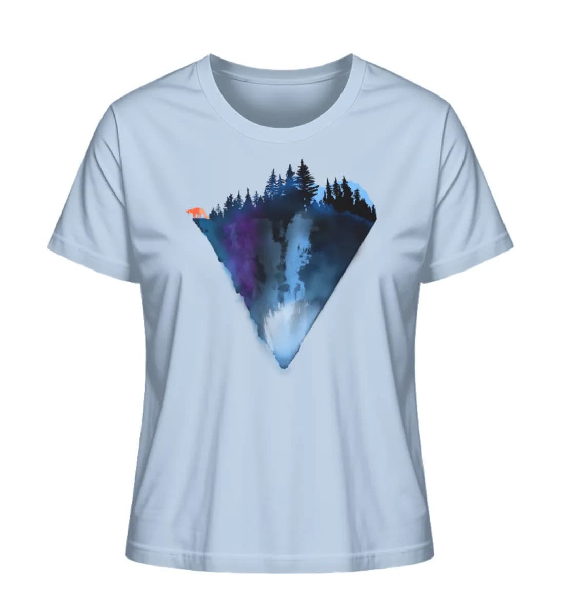 Dreiecksberg mit Fuchs - Damen Premium Bio Shirt