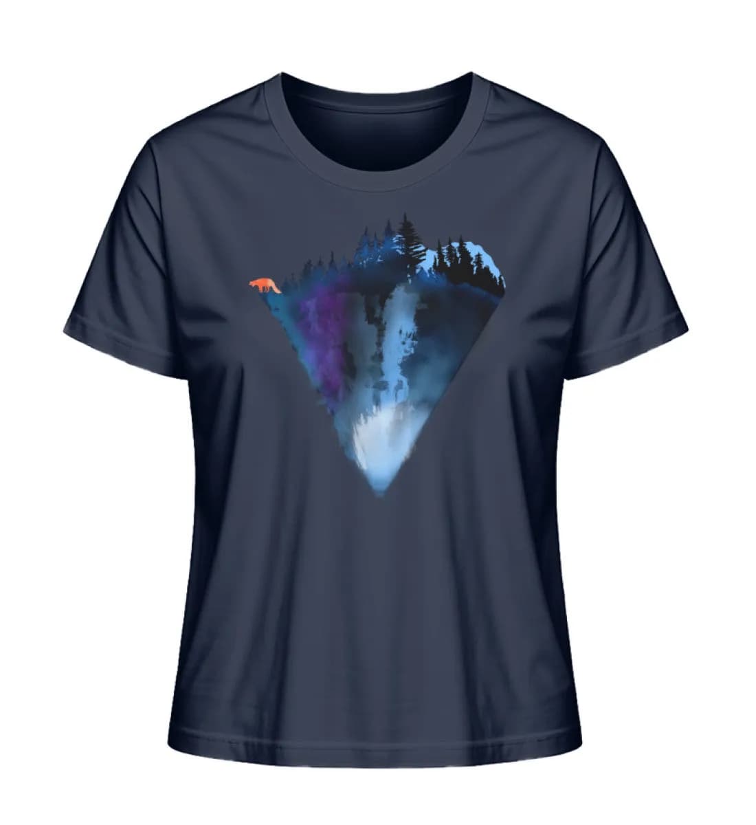 Dreiecksberg mit Fuchs - Damen Premium Bio Shirt