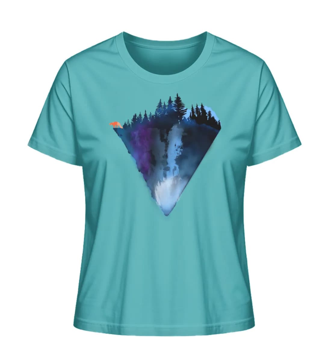 Dreiecksberg mit Fuchs - Damen Premium Bio Shirt