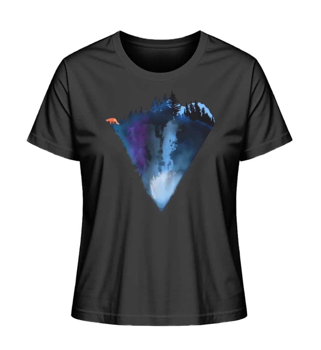Dreiecksberg mit Fuchs - Damen Premium Bio Shirt