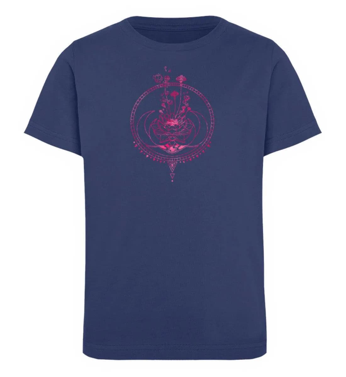 Lotusblume mit Monden pink - Kinder Bio T-Shirt