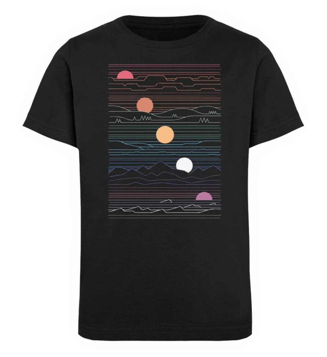 Sonne Berge Linien - Kinder Bio T-Shirt