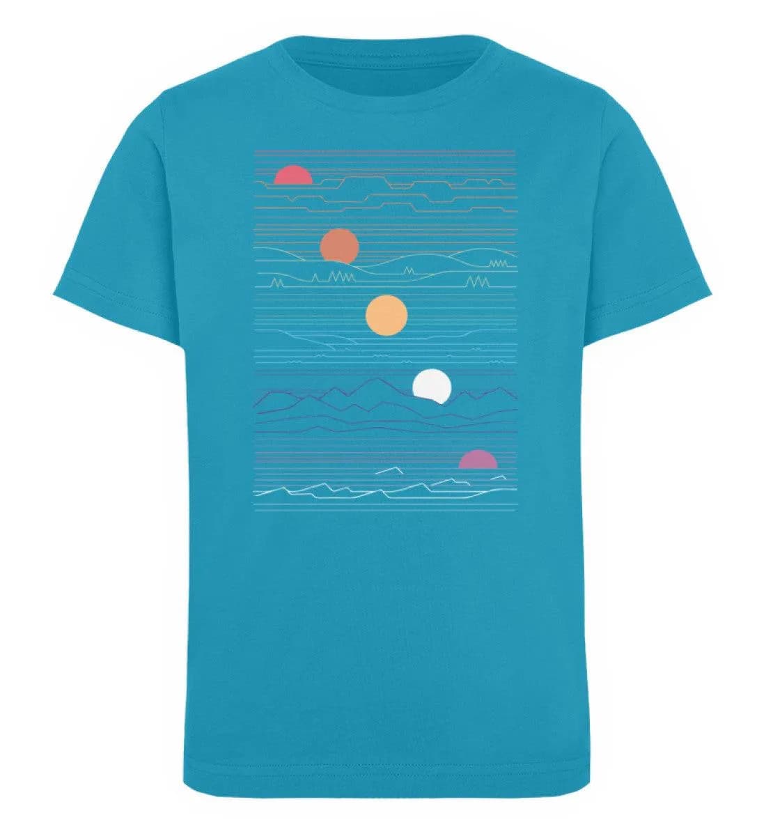 Sonne Berge Linien - Kinder Bio T-Shirt