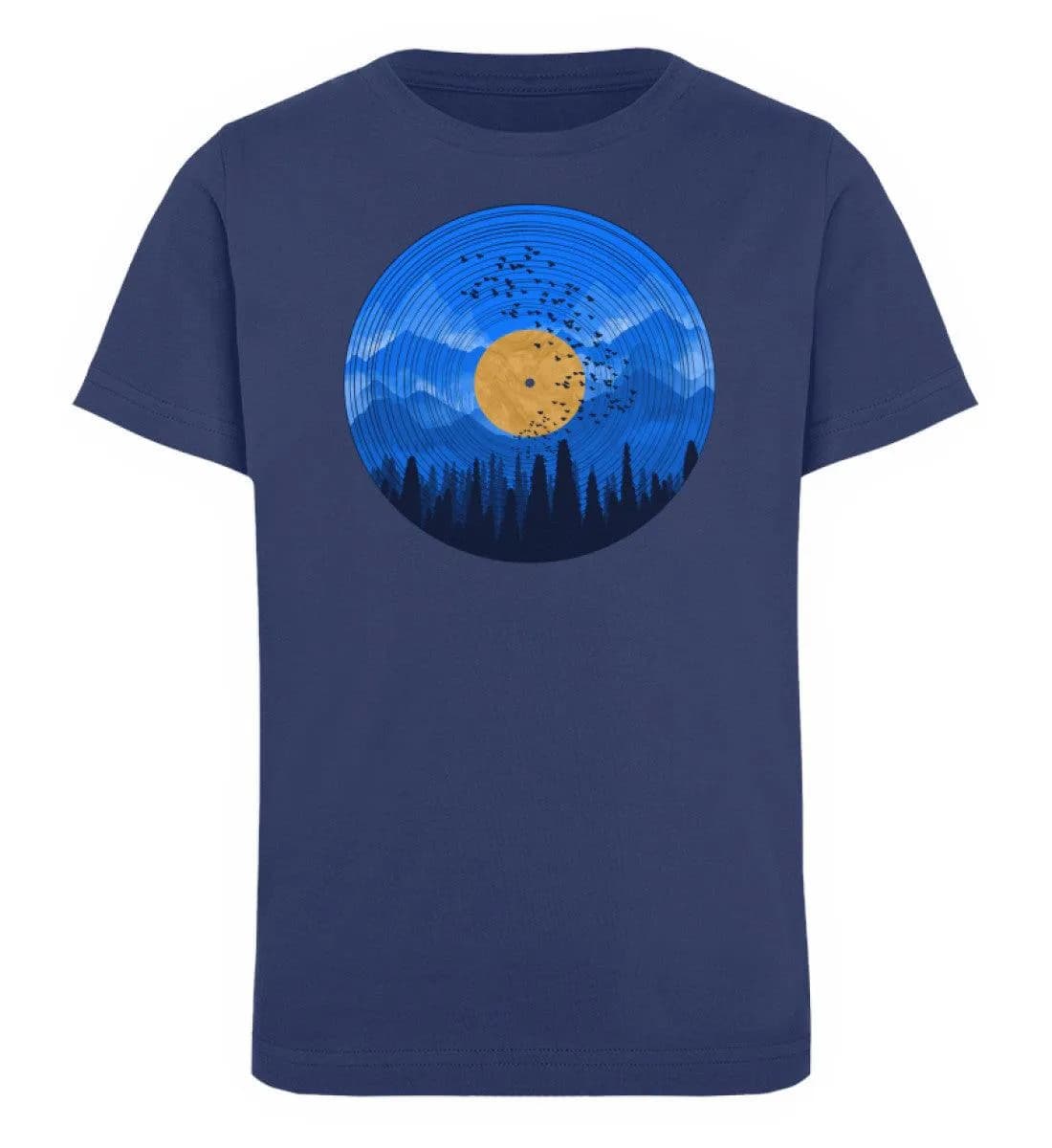 Wald auf Schallplatte blau - Kinder Organic T-Shirt