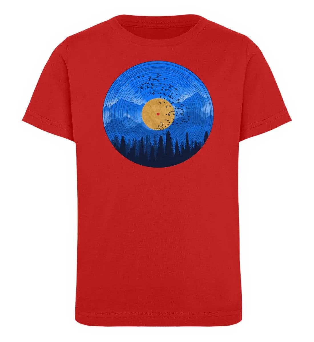 Wald auf Schallplatte blau - Kinder Organic T-Shirt