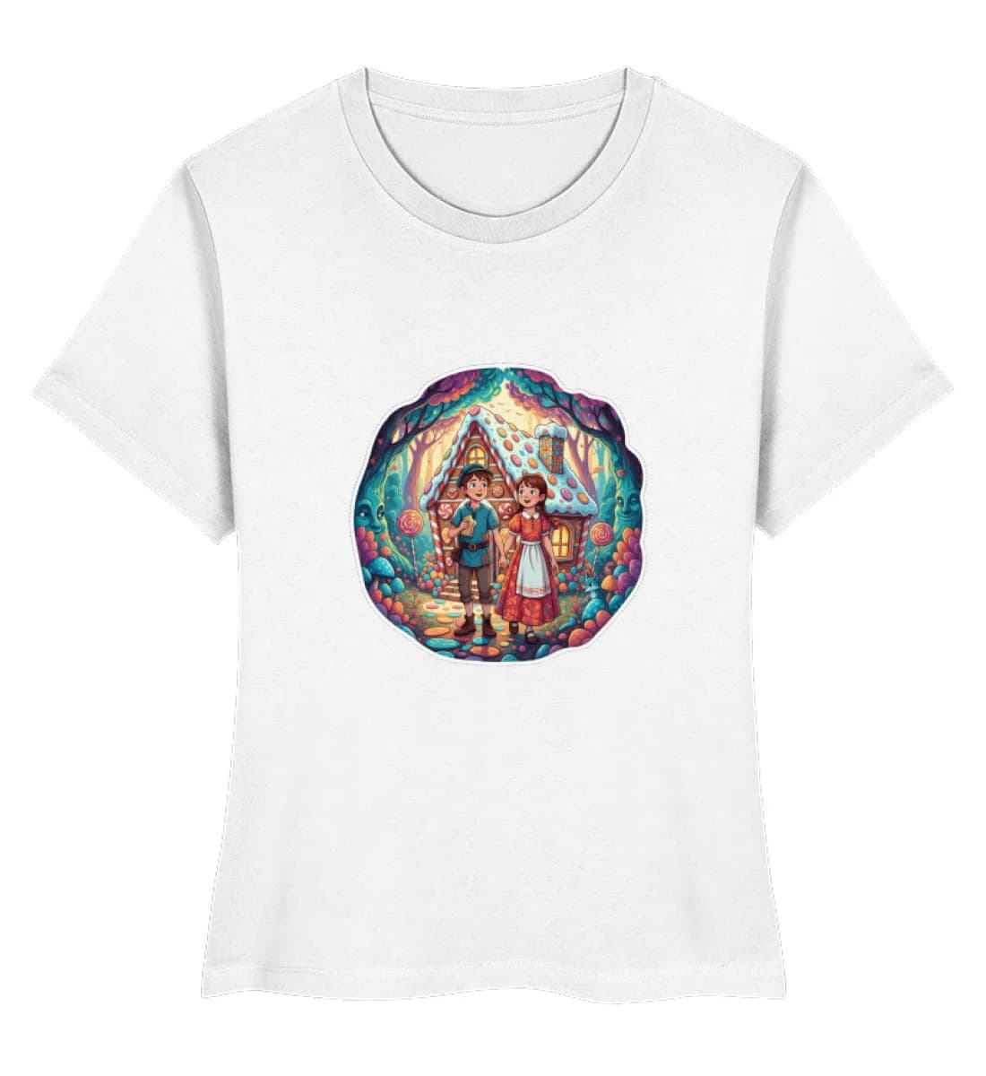 Hänsel und Gretel haben ein Lebkuchenhaus gefunden - Damen Premium Bio Shirt