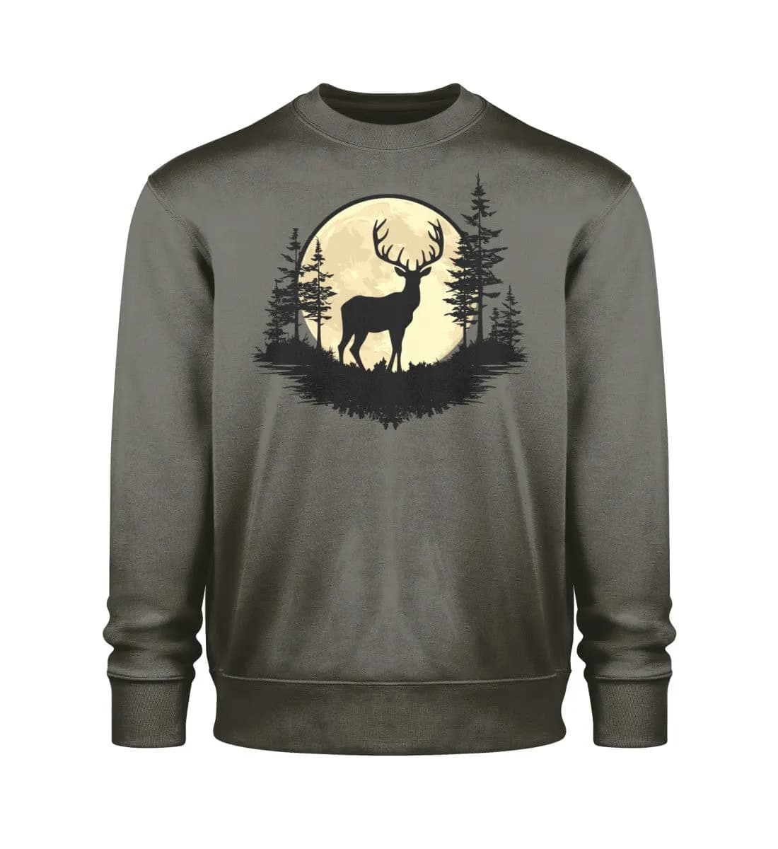 Hirsch im Vollmond - Unisex Bio Sweatshirt
