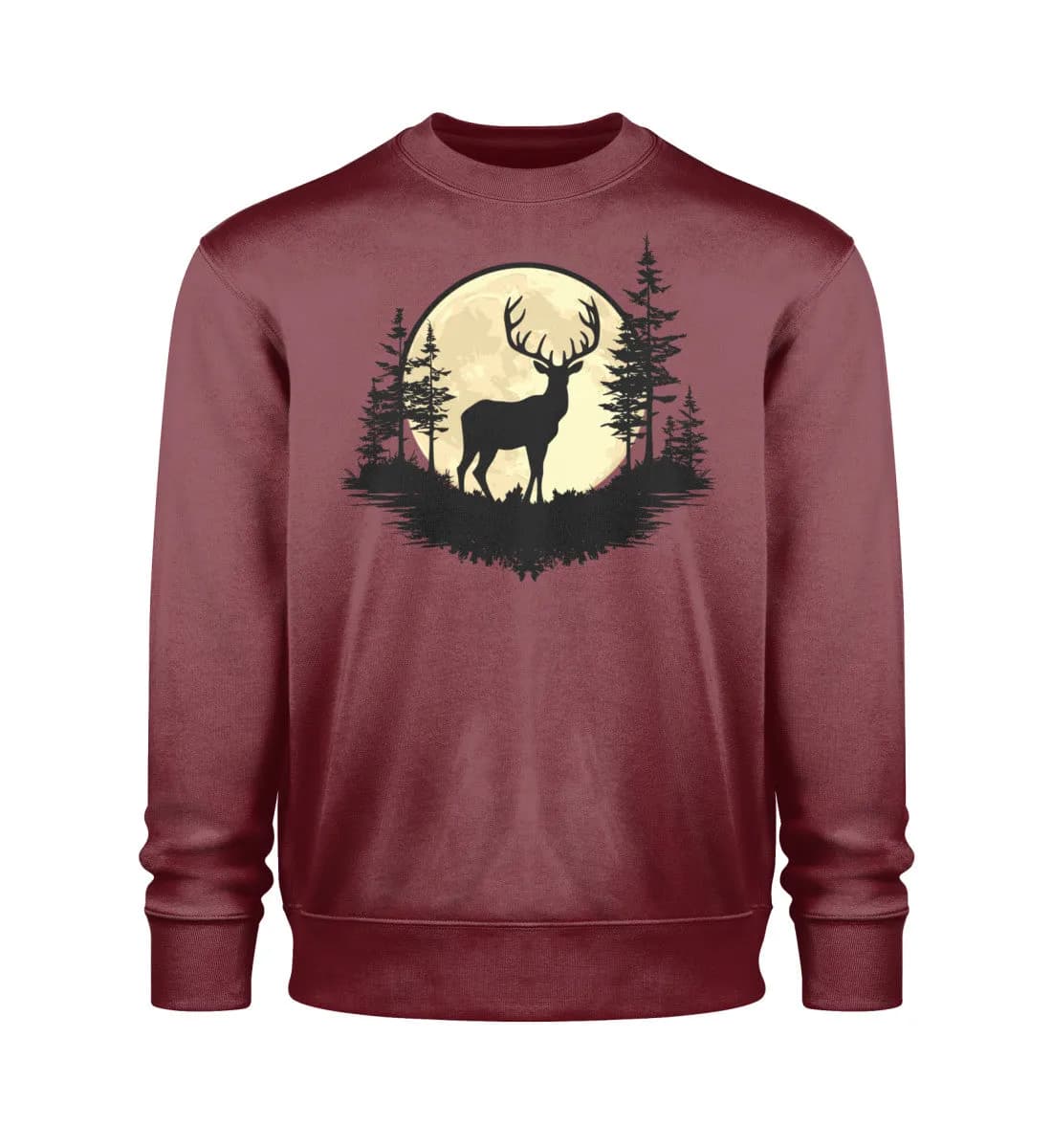 Hirsch im Vollmond - Unisex Bio Sweatshirt
