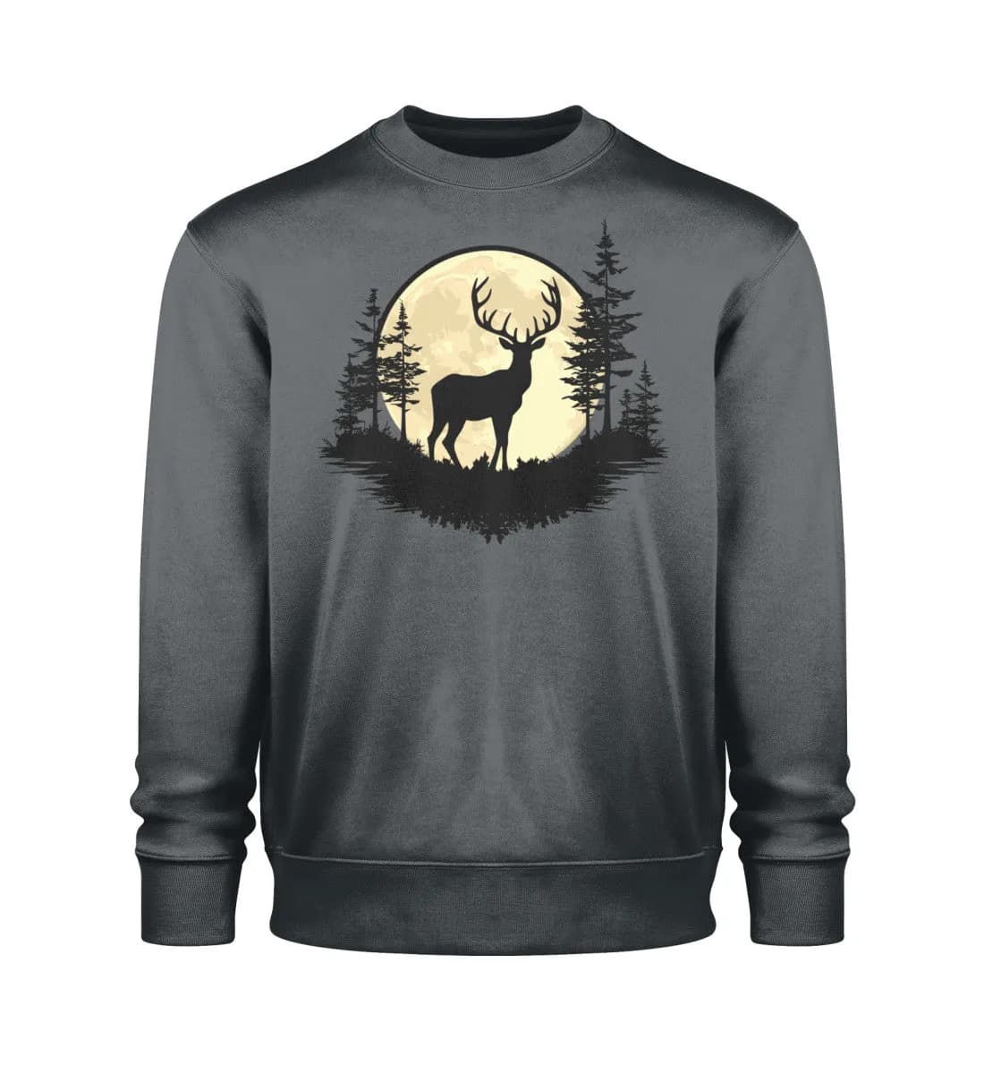 Hirsch im Vollmond - Unisex Bio Sweatshirt