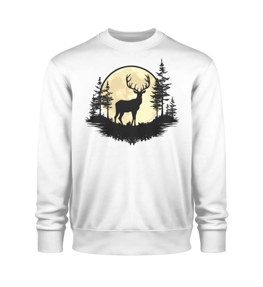 Hirsch im Vollmond - Unisex Bio Sweatshirt