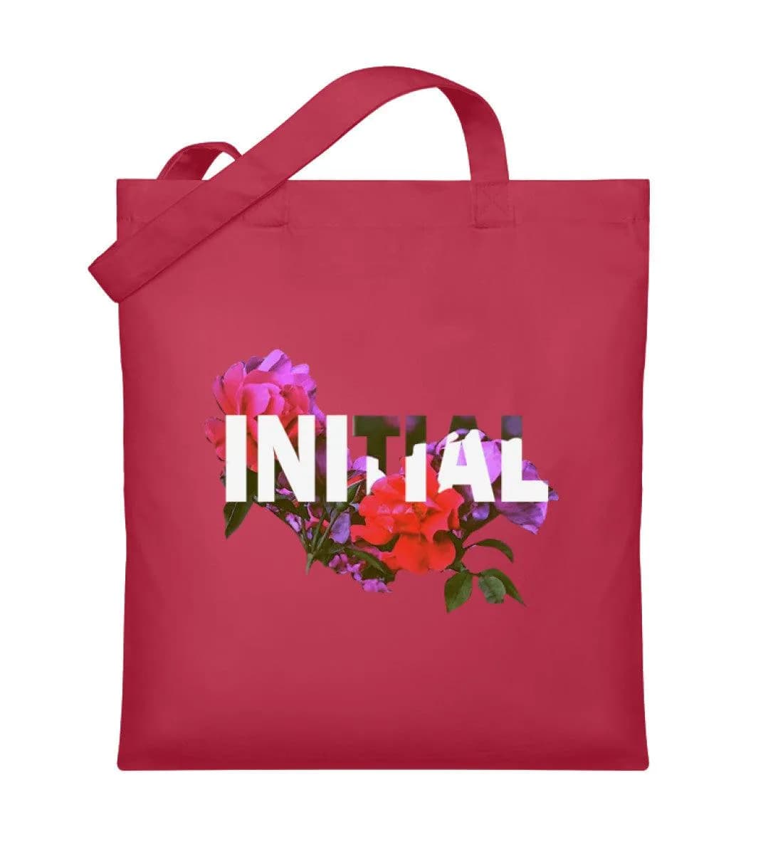 Initial Flowers - Organic Jutebeutel