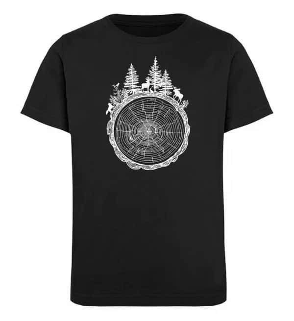 Wald auf Baumquerschnitt - Kinder Bio T-Shirt