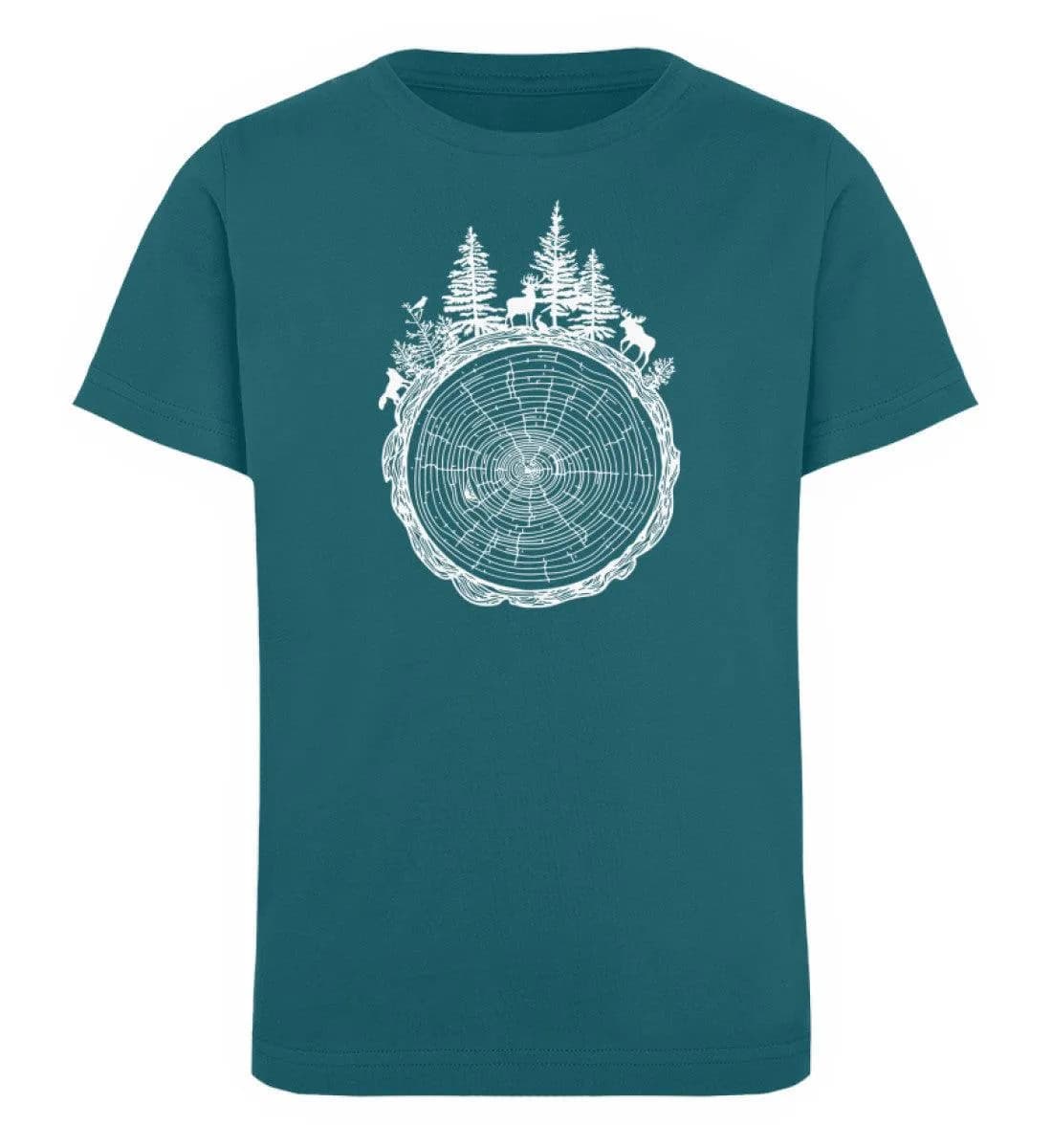 Wald auf Baumquerschnitt - Kinder Bio T-Shirt