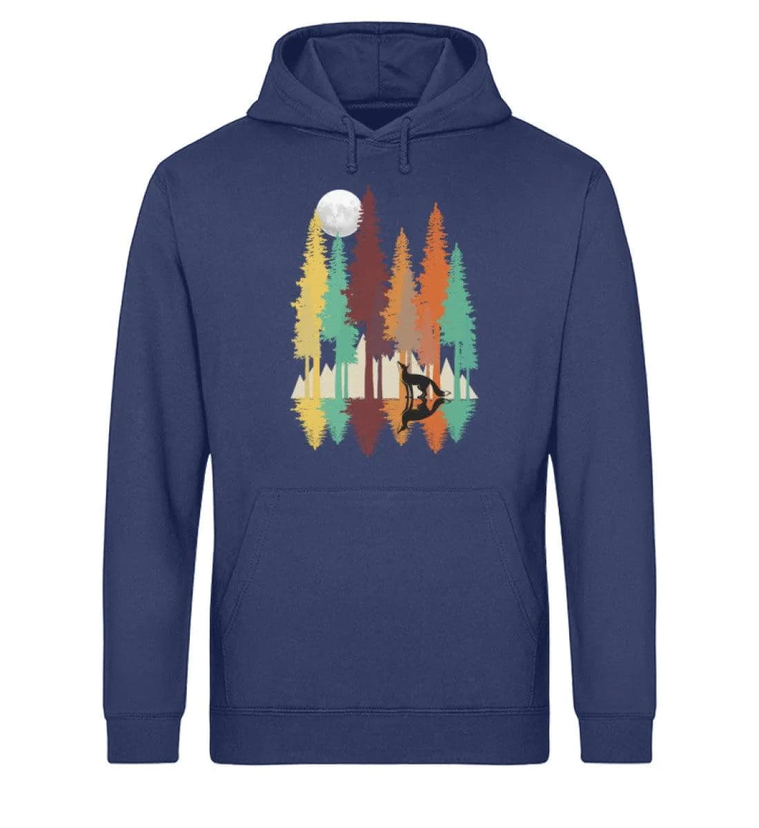 Fuchs im Wald mit Mond - Unisex Basic Bio Hoodie