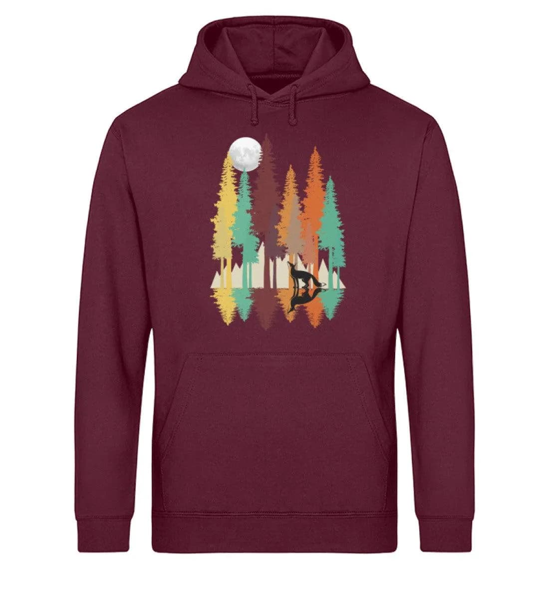 Fuchs im Wald mit Mond - Unisex Basic Bio Hoodie