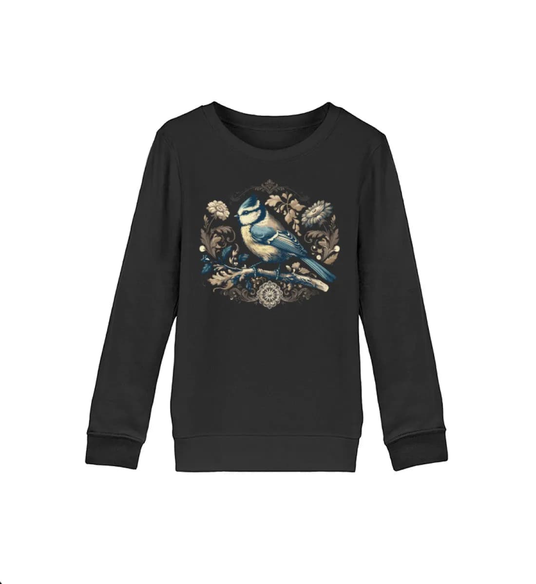 Blaumeise Retroblumen - Kinder Bio Sweatshirt