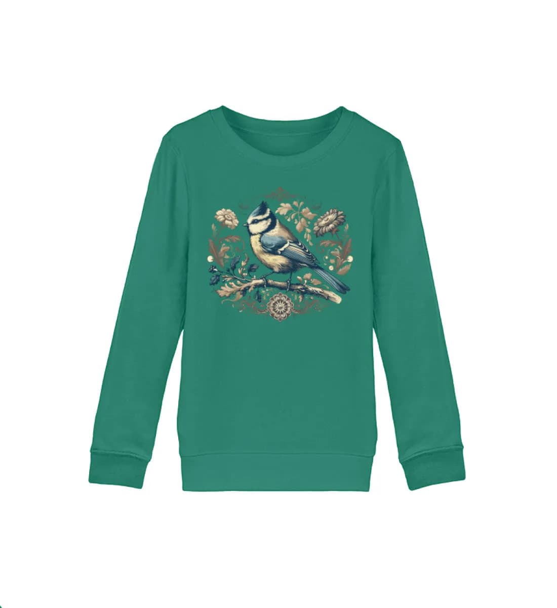 Blaumeise Retroblumen - Kinder Bio Sweatshirt