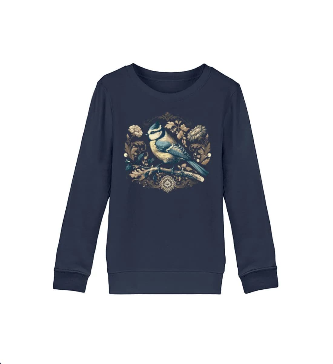 Blaumeise Retroblumen - Kinder Bio Sweatshirt