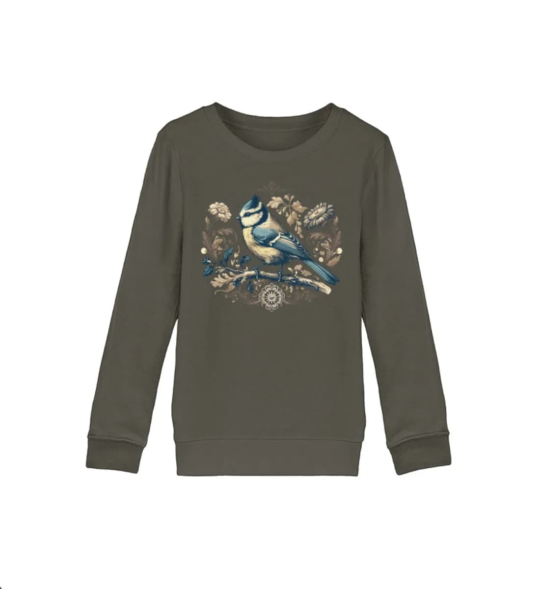 Blaumeise Retroblumen - Kinder Bio Sweatshirt