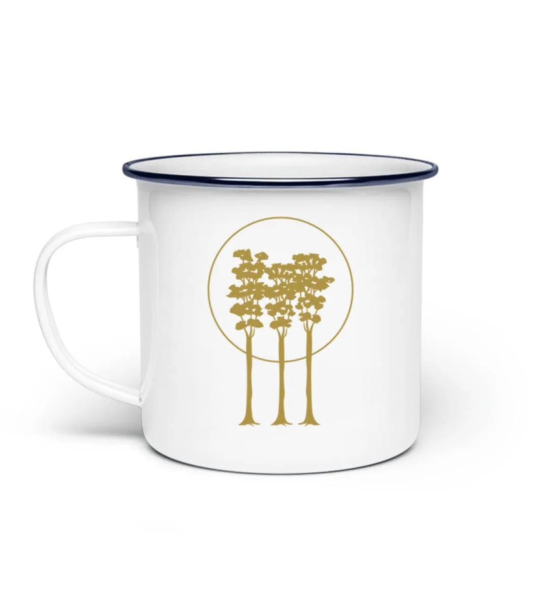 3 golden Trees - Emaille Tasse