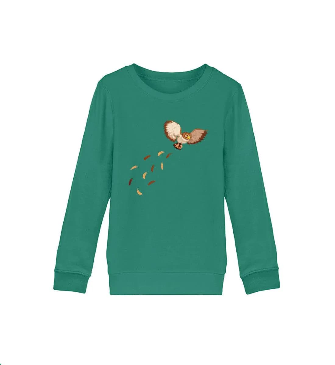 Eule Brust mit Federn - Kinder Bio Sweatshirt