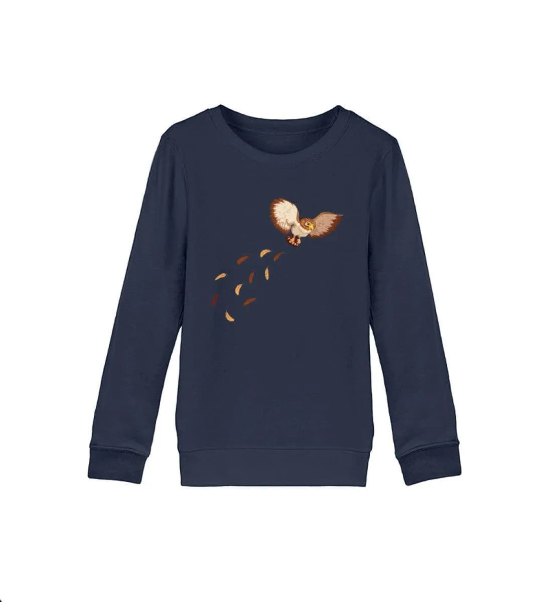Eule Brust mit Federn - Kinder Bio Sweatshirt