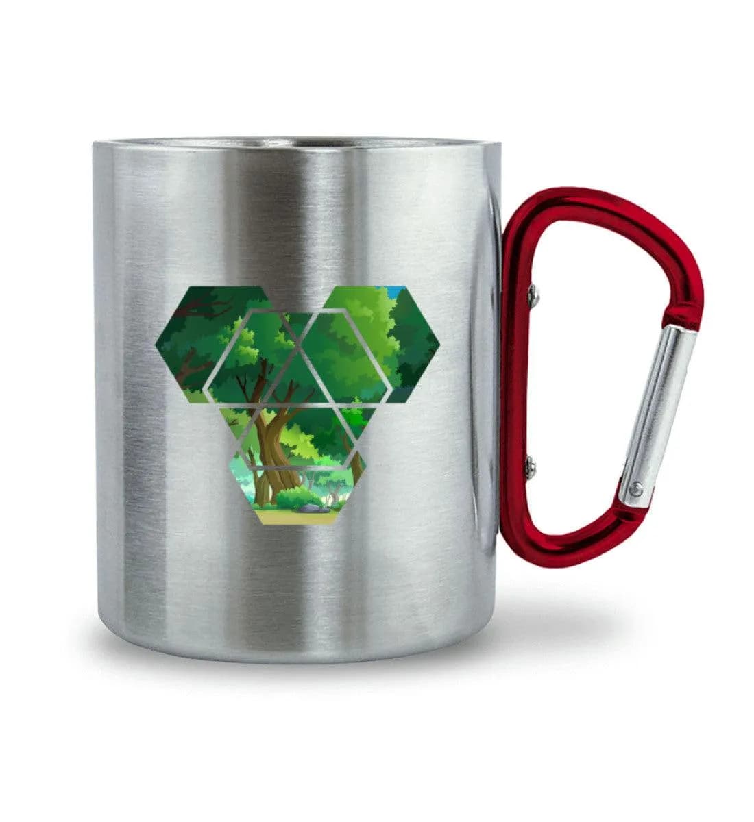 Hexagone - Edelstahltasse mit Karabinergriff
