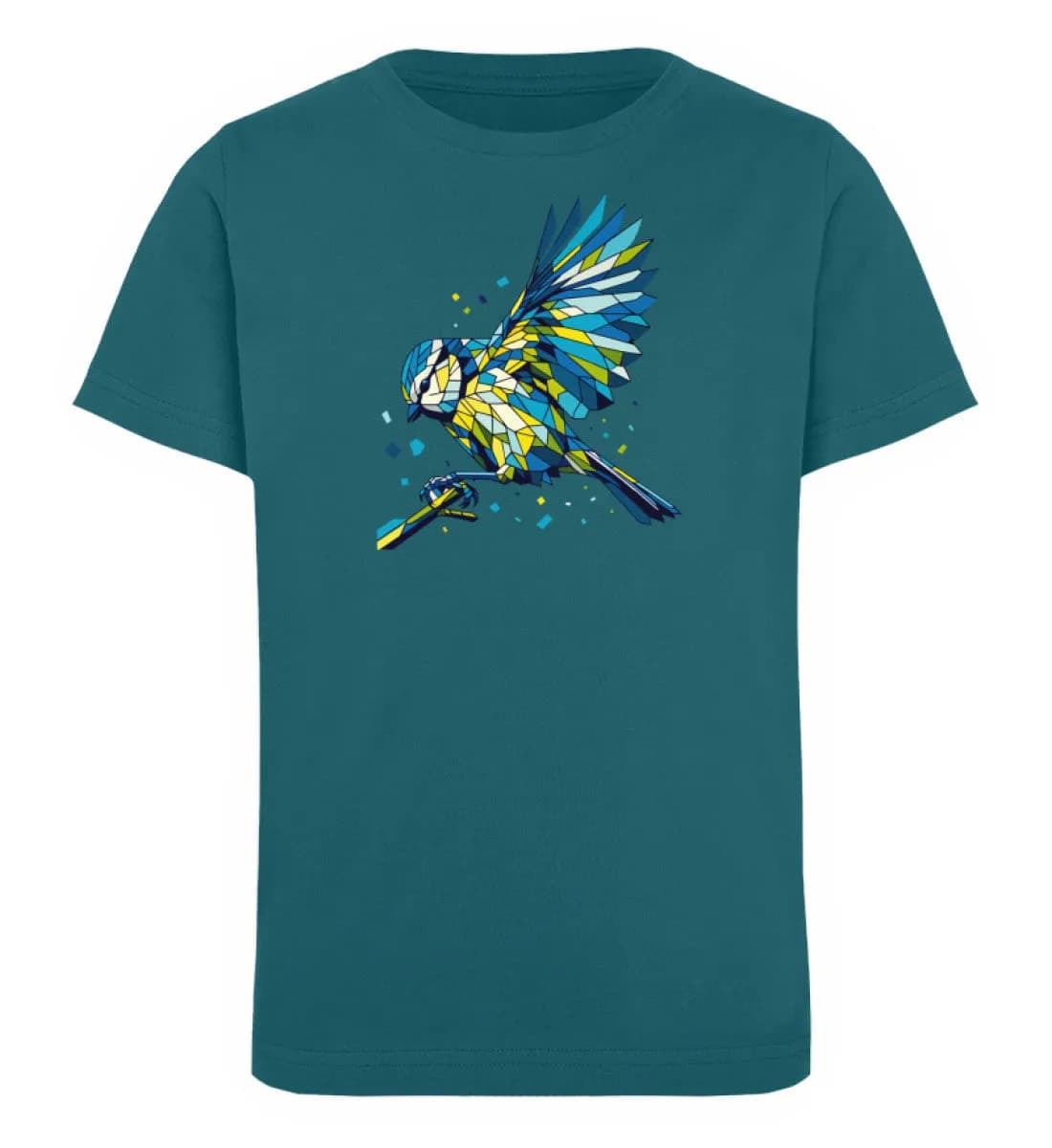 Blaumeise Polygon bunt - Kinder Bio T-Shirt