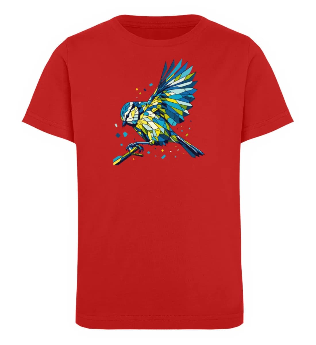 Blaumeise Polygon bunt - Kinder Bio T-Shirt