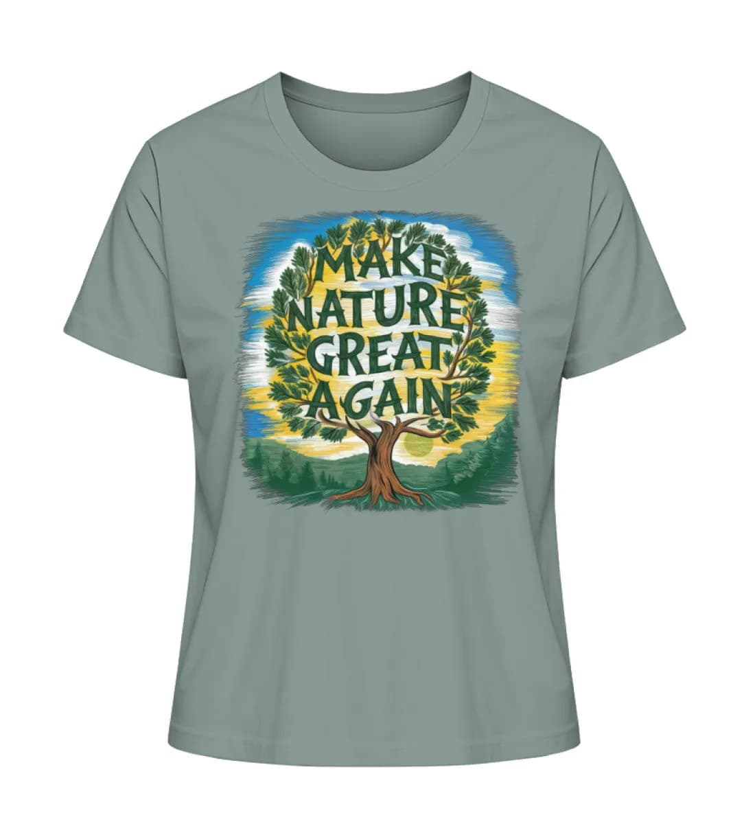 Make Nature great again Tree - Damen Premium Bio Shirt